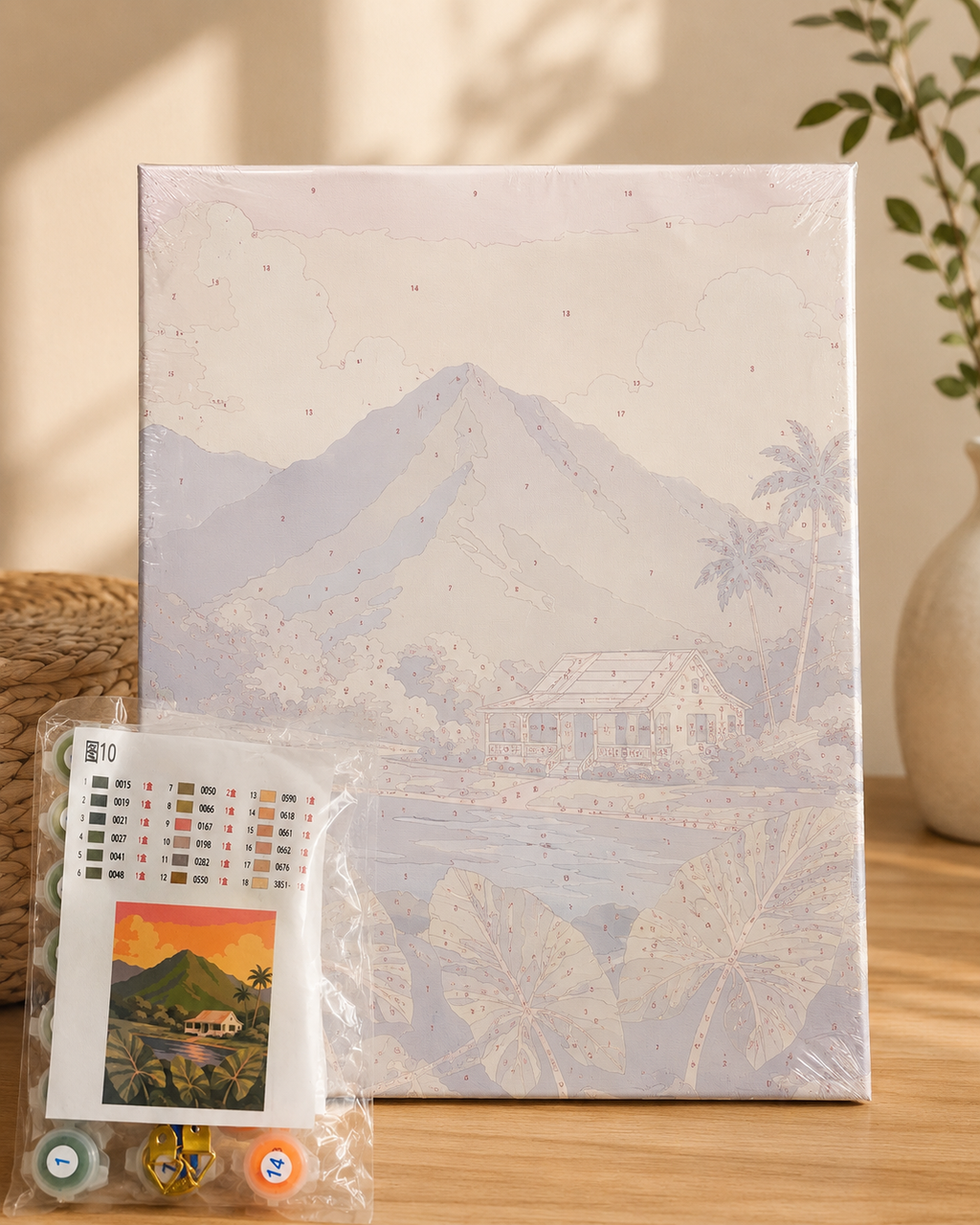 Country Home Paint By Numbers Kit by HI KOKO FARMS – 12x16 canvas