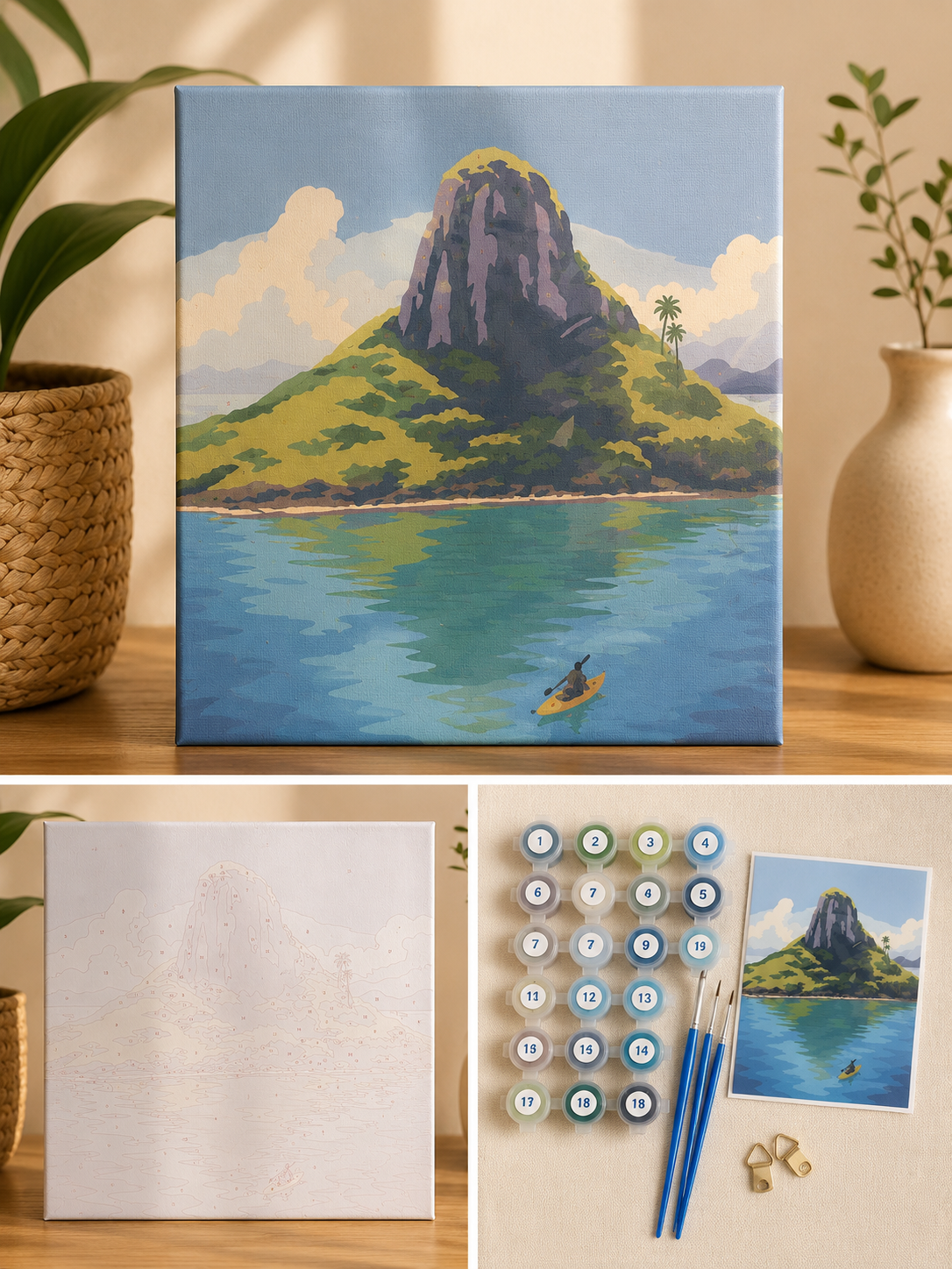 Mokoli'i Paint By Numbers Kit by HI KOKO FARMS – 12x16 canvas