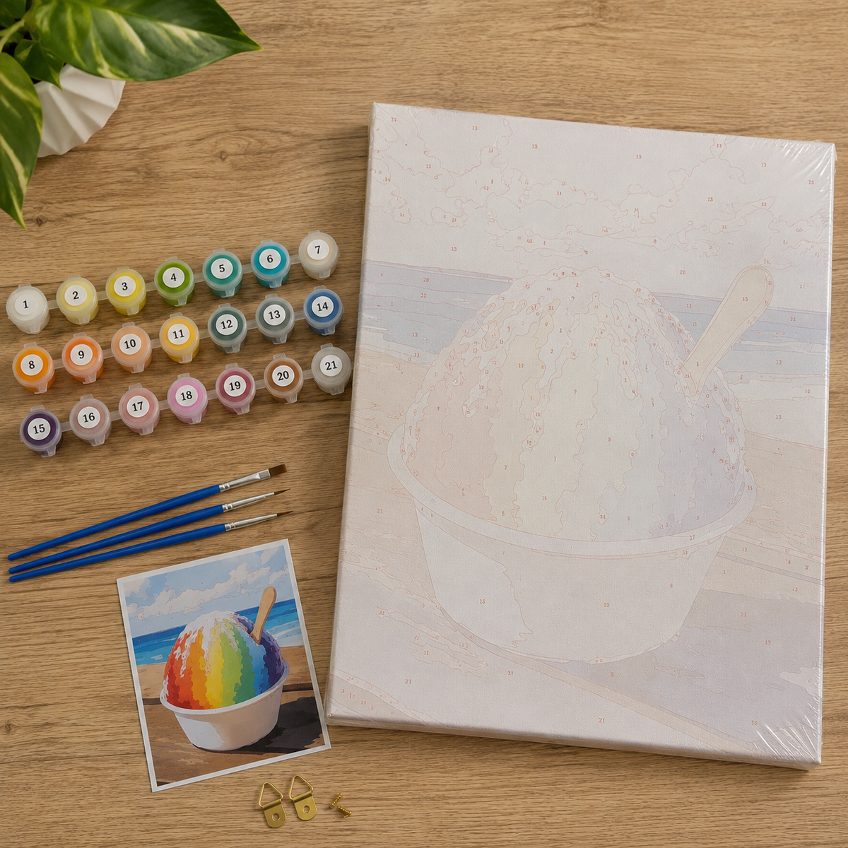Rainbow Shave Ice Paint By Numbers Kit by HI KOKO FARMS