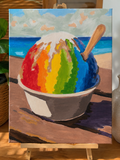 Rainbow Shave Ice Paint By Numbers Kit by HI KOKO FARMS – 12x16 canvas